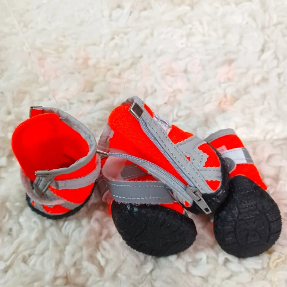 Nereids 4pcs Dog/Cat Boots  color:Orange Red